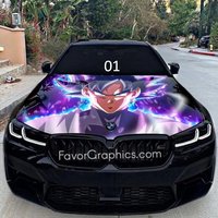 Black Goku Dragon Ball Car Hood Cover, Dbz Auto Hood Cover