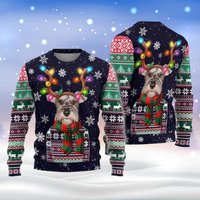 Christmas Schnauzer Ugly Sweater, Schnauzer Dog Holiday Sweater