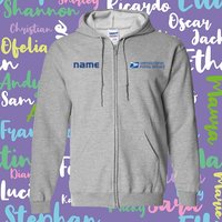 Postal Service Personalized Name Full-zip Printed Hooded Sweatshirt