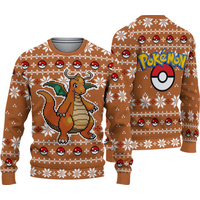 Dragonite Pkm Christmas Ugly Sweater, Anime Ugly Sweater