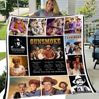Gunsmoke Movie Fleece Blanket, Gunsmok.e Western Cowboy Tv Series