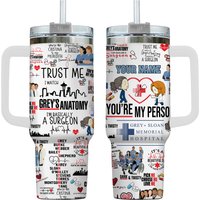 Greys Anatomy Tumbler 40oz, Custom Greys Anatomy Tumbler Cup
