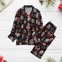 Terrifier Horror Pajamas Set, Terrifier Movie Xmas Pajamas, The Art Clown Pajamas