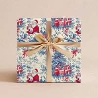 Vintage Christmas Toile Wrapping Paper