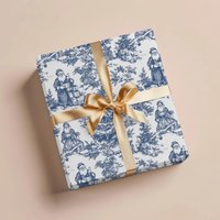 Vintage Christmas Toile Wrapping Paper