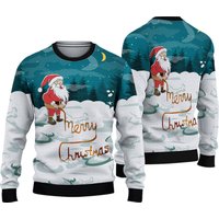 Men's Ugly Christmas Sweaters - Santa Funny Quote