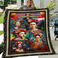 Best Gift Beautiful Frida Kahlo Fleece Blanket