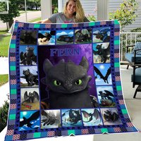 Toothless Night Fury Blanket, Toothless Night Fury Fleece Blanket