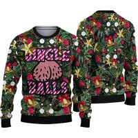 Jingle Balls Quotes 3d All Over Printed T-shirt, Palm Tree Ugly Christmas Sweater