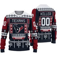 Personalized Houston Football Christmas Ugly Sweater Sweatshirt