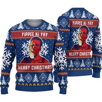Mcclane Winter Die Hard Ugly Christmas Sweater, Yippe Ki-yay Die Hard