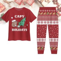 Capybara Christmas Pajama Set, Capybara Family Christmas Pajama