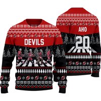 Personalized Hurricanes Walking Abbey Road Ice Hockey Christmas Ugly Sweater
