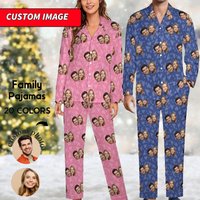 Custom Photo Pajamas, Personalized Face Pajamas Set, Pajamas With Pet Picture