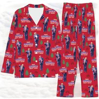 Trump Dancing Pajamas Set, Make American Great Again Christmas Pjs