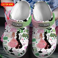 Wicked Change For Good Shoes, Custom Witch Pink And Green Sandals
