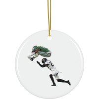 Saquon Barkley Reverse Hurdle Jump Christmas Ornament
