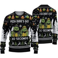 Ninja Turtles Pizza Dues Got 30 Seconds Woolen Ugly Christmas 3d Sweater