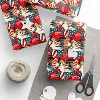 America Great Again Patriot Santa Claus Donald Trump Wrapping Paper America
