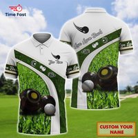 Lawn Bowls Personalized Name 3d Polo Shirt