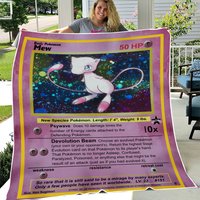 Pk Mew Shadowless Blanket Anime Manga Game Lover Collection Card Blanket