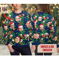 Custom Face Family Leds Ugly Christmas Sweatshirt