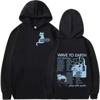 Korean Band Wave To Earth Cat 0.03 2024 World Tour Hoodie Double-sided