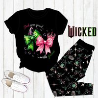 Pink Goes Good With Green Pajamas Set, Wicked Holiday Pajamas