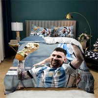 Lionel Messi Bedding Set Soccer Star Duvet Cover Set, Gift For Fan