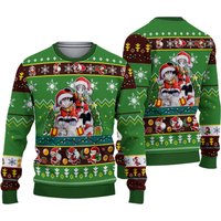 Chibi Dragon Ball Anime Characters Merry Xmas, Funny Santa Son Goku Sweater