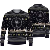 Lord Of The Rings Elvish Circle Ugly Christmas Sweater 3d