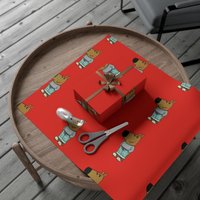Chill Guy Christmas Gift Wrap Paper, Chill Dog Meme Christmas Gift Wrap Paper