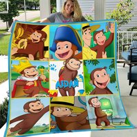 Customized Curious George Fleece Blanket