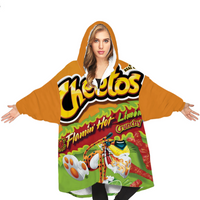 Oversized Blanket Hoodie Cheetos Bag / Plush Sherpa Giant Hooded