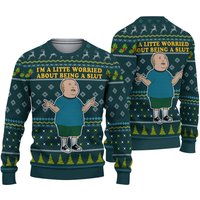 Bobby Hill I'm A Little Worried About Being A Sl.t Ugly Christmas Sweater, Movie Quote Sweater