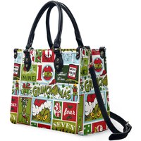 Funny Character Christmas Leather Handbag, Funny Character Holiday Leather Bags
