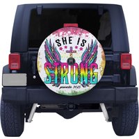 She Is Strong Jesus Wings Spare Tire Cover