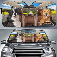 Custom Photo Have Fun Together - Dog & Cat Personalized Auto Windshield Sunshade