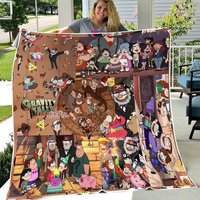 Gravity Falls Cartoon Blanket Flannel Couch Nap Blanket Bedding Valentine's Bedroom Birthday Child Gift