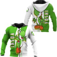 Happy Yoshi Custom Name Full Over Print 3d Zip Hoodie, Super Mario Yoshi Cosplayhoodie, Mario Bros Video Game, Halloween Costume