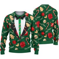 Unisex Ugly Christmas Sweater Funny Novelty 3d Graphic Reindeer Santa