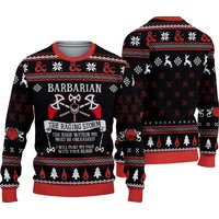 Dnd Barbarian Christmas Ugly Sweater, Dungeons And Dragons Sweater