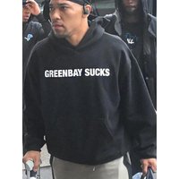 Amon-ra St. Brown Wearing Green Bay Sucks Hoodie