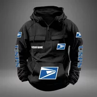 Personalized Postal Service Cargo Hoodie, Postal Service Printed Cargo Hoodie