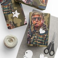 Trump Camo Wrapping Paper | Holiday Gift Wrap | Holiday Wrapping Paper | Christmas Gift Wrap