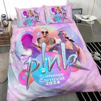 Christmas Pink Singer Bedding, Music Tour 2023, Concert 2023 P!nk Duvet Cover, Summer Carnival 2023 Bedding