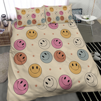 Colorful Smile Yellow Bedding Sets, Gifts For Friends, Funny Gift