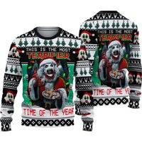 Terrifier Ugly Christmas Sweater, Terrifier Santa Ugly Sweatshirts
