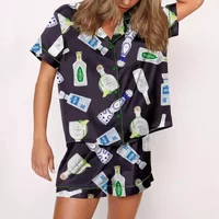 Tequila Bottle Pajama Set For Women