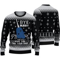 Bye Buddy Christmas Sweater, Elf Narwhal Christmas Sweater